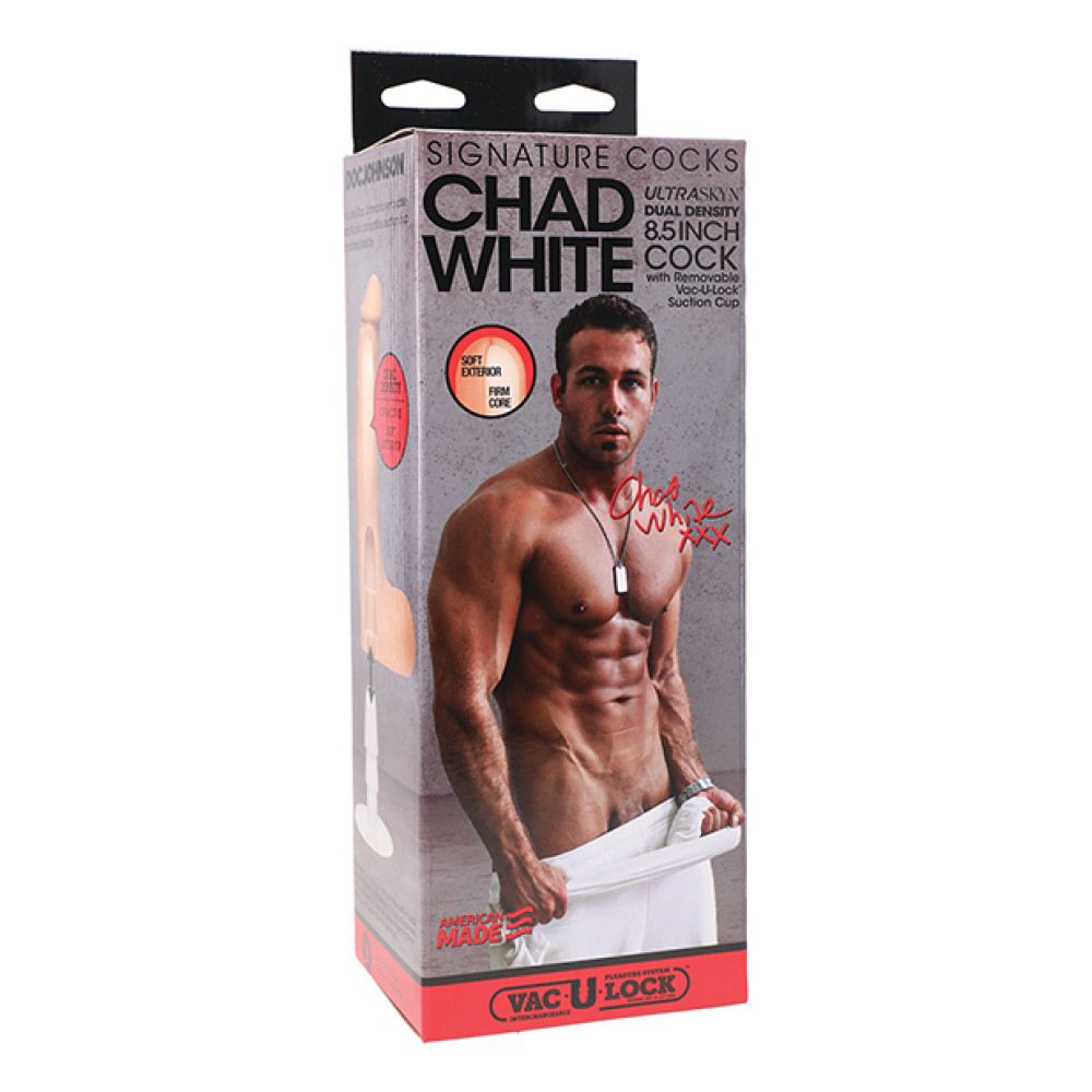 Signature Cocks ULTRASKYN 8.5" Cock w/Removable Vac-U-Lock Suction Cup - Chad White