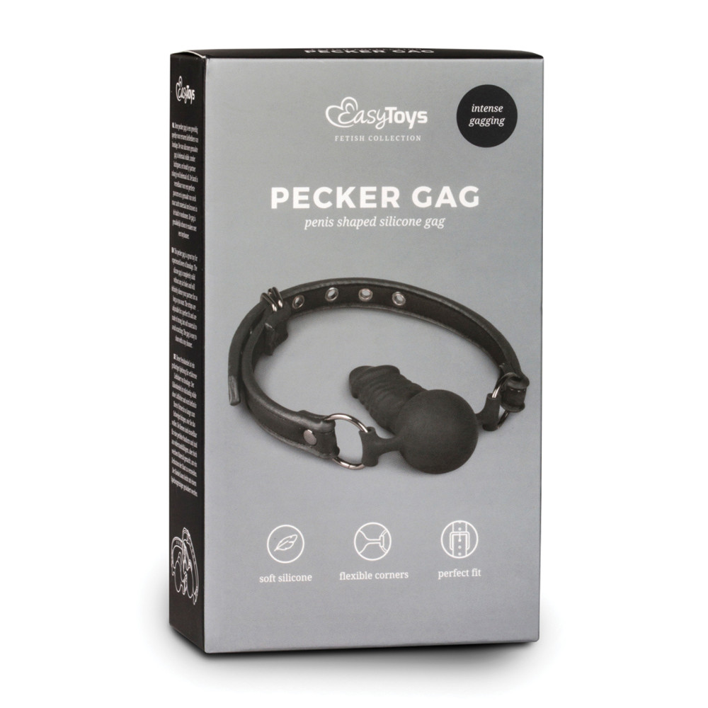 Easy Toys Ball Gag w/Silicone Dong - Black