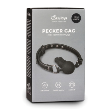 Easy Toys Ball Gag w/Silicone Dong - Black