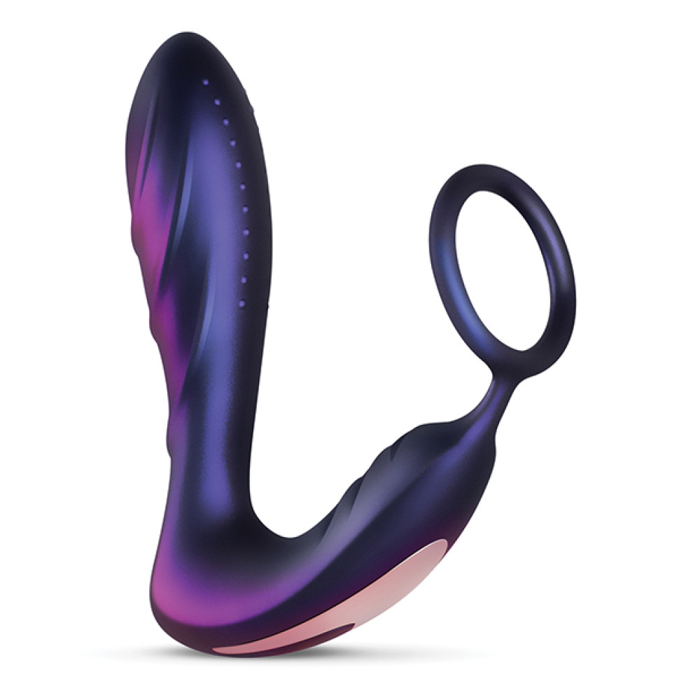 Hueman Black Hole Anal Vibrator w/Cock Ring - Purple