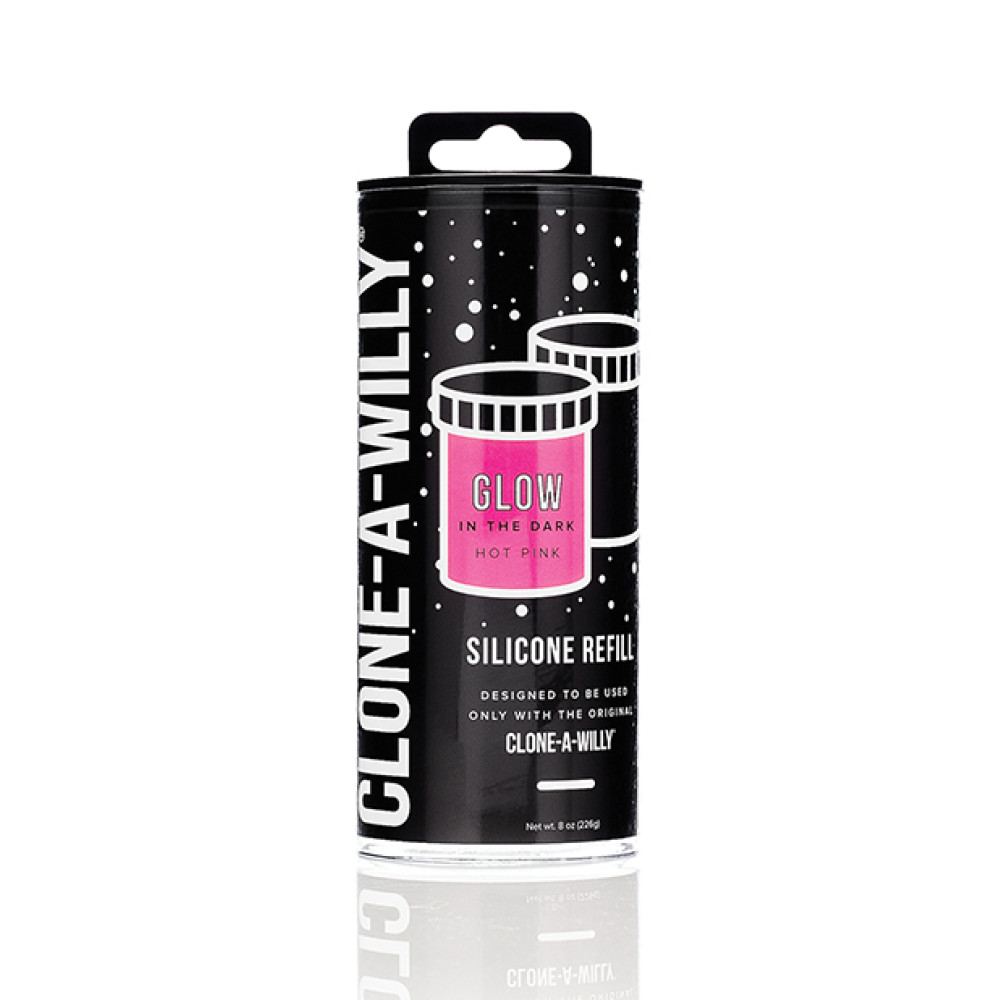 Clone-A-Willy Silicone Glow In The Dark Refill - Hot Pink