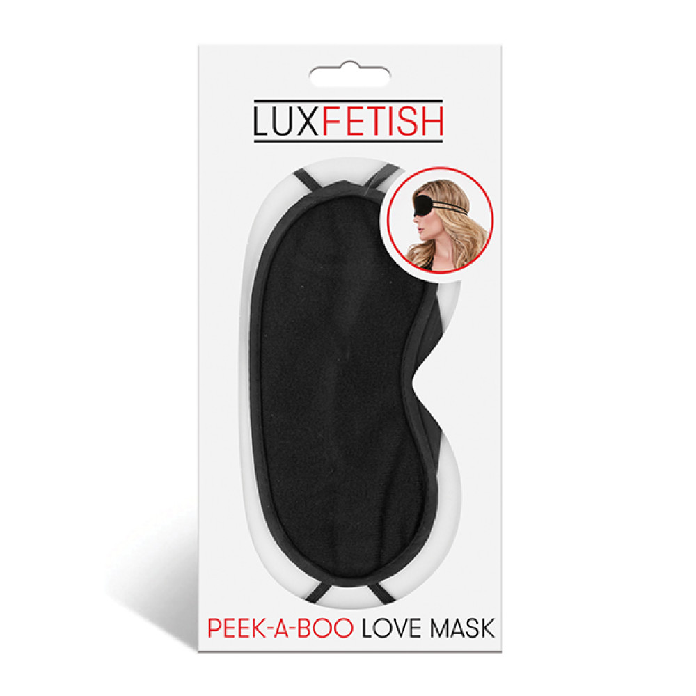 Lux Fetish Peek a Boo  Love Mask - Black