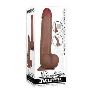 Evolved Flexskin Poseable Dildo 9" - Dark