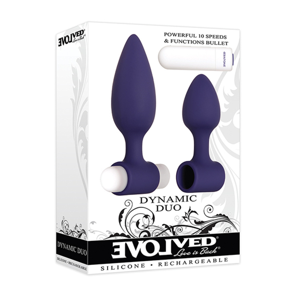 Evolved Dynamic Duo Anal Rechargeable - Purple/White