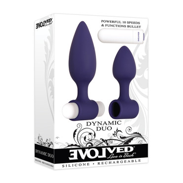 Evolved Dynamic Duo Anal Rechargeable - Purple/White