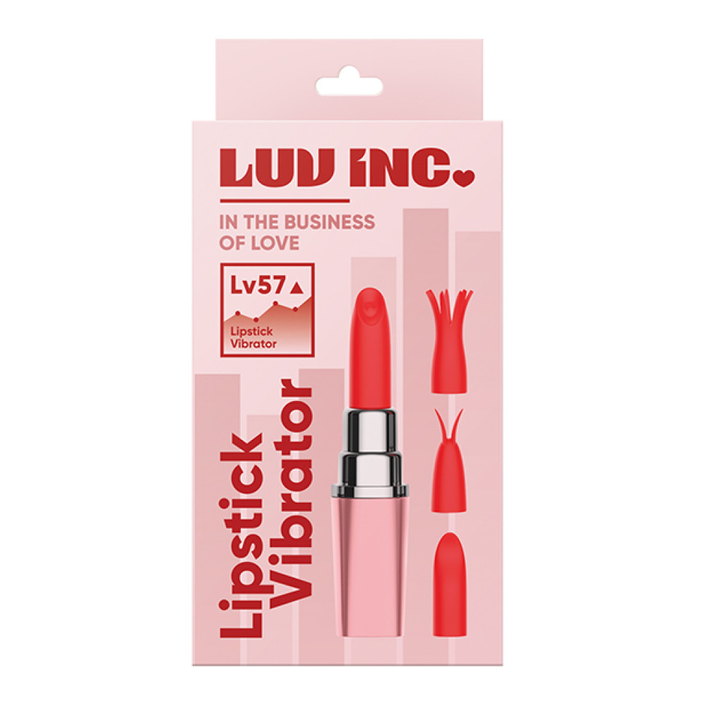 Luv Inc. Lipstick Vibrator w/3 Heads - Light Pink