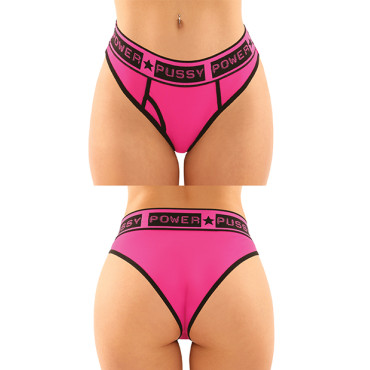 Vibes Buddy Pack Pussy Power Micro Brief & Lace Thong Pnk/Blk L/XL