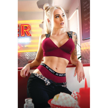 Vibes So Salty Long Line Bra & Cheeky Panty Berry Bliss M/L