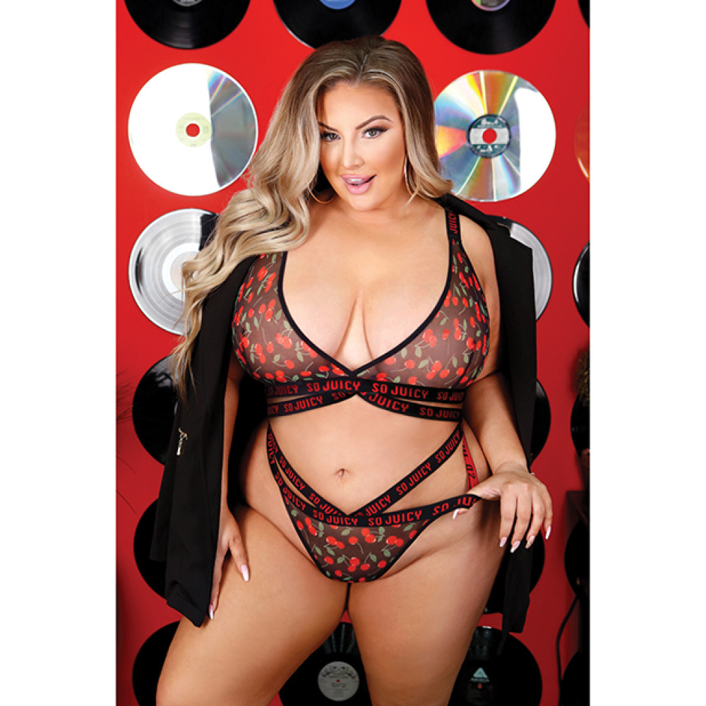 Vibes So Juicy Strappy Bralette & Panty Black QN