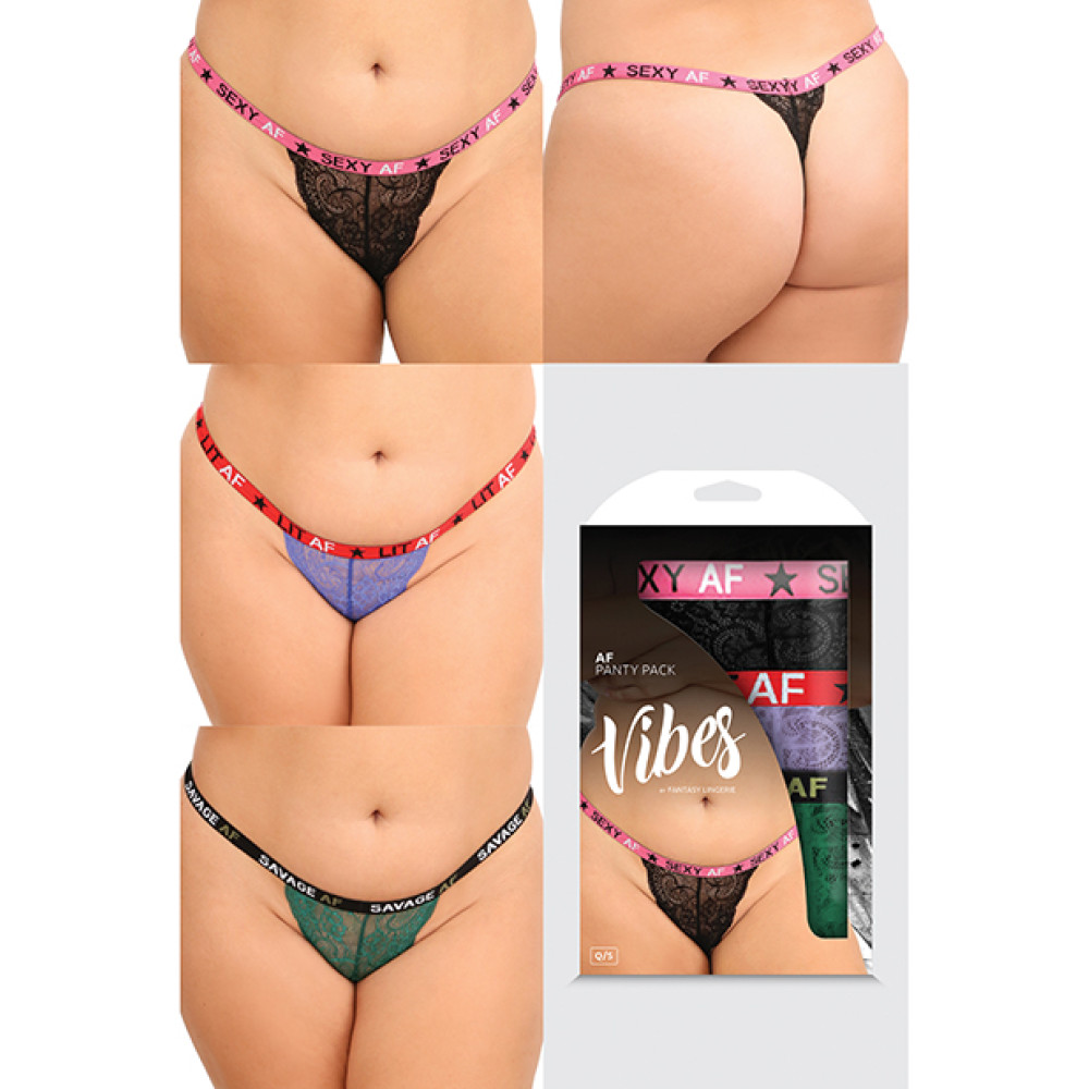 Vibes AF 3 Pack Thongs Assorted Colors QN