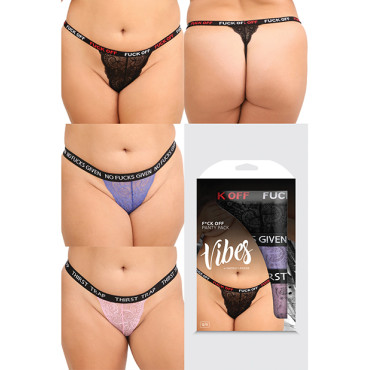Vibes Fuck 3 Pack Thongs Assorted Colors QN