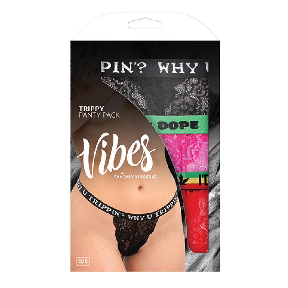 Vibes Trippy 3 Pack Thongs Assorted Colors O/S