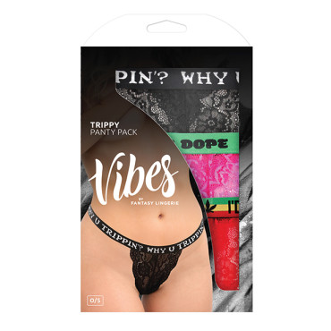 Vibes Trippy 3 Pack Thongs Assorted Colors O/S