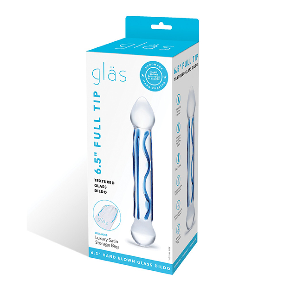 Glas 6.5" Tip Textured Glass Dildo