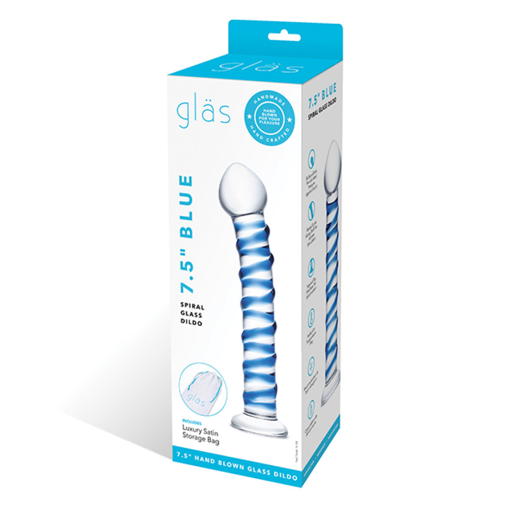 Glas Spiral Glass Dildo - Blue