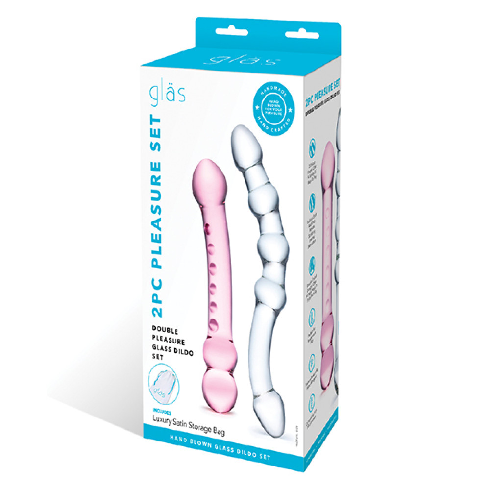 Glas 2 Pc Double Pleasure Glass Dildo Set