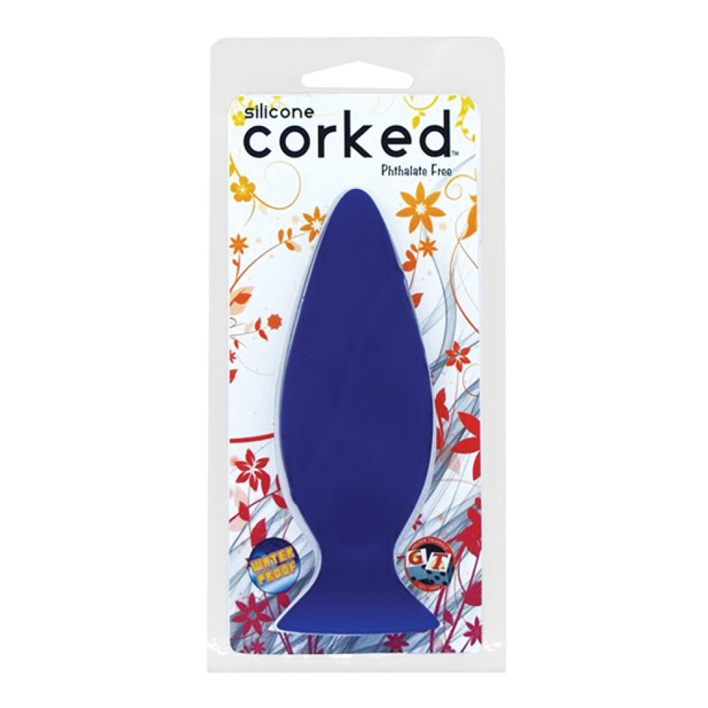 Corked Butt Plug Medium - Blue