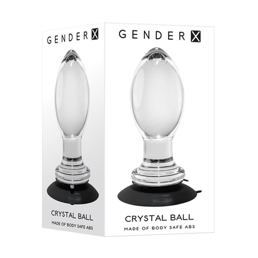 Gender X Crystal Ball Plug w/Suction Cup - Clear
