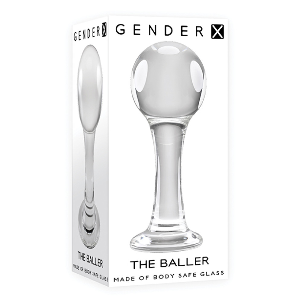 Gender X The Baller  Glass Plug - Clear
