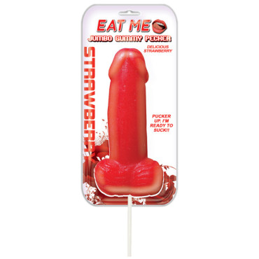Jumbo Gummy Cock Pop - Strawberry