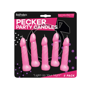 Bachelorette Party Pecker Party Candles - Pink Pack of 5