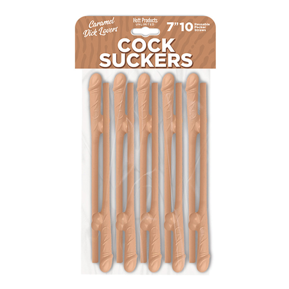 Cock Suckers Pecker Straws - Caramel Lovers Pack of 10