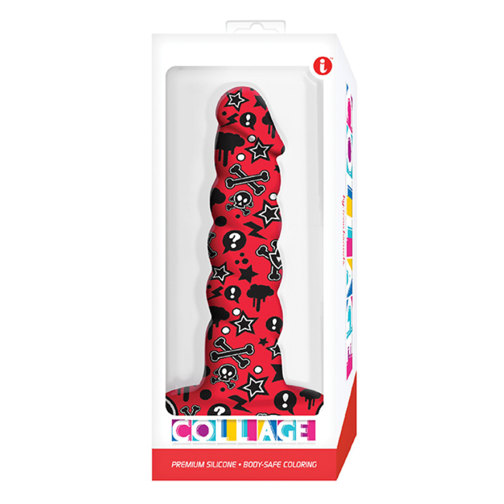 Collage Goth Girl Twisted Silicone Dildo