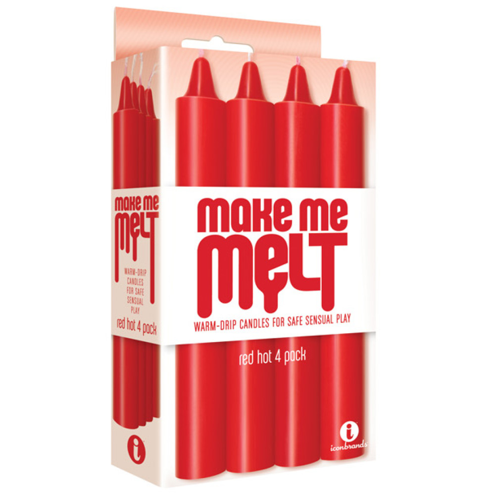 The 9's Make Me Melt Sensual Warm Drip Candles - Red Hot Pack of 4 The 9's Make Me Melt Sensual Warm Drip Candles - Red Hot Pack of 4