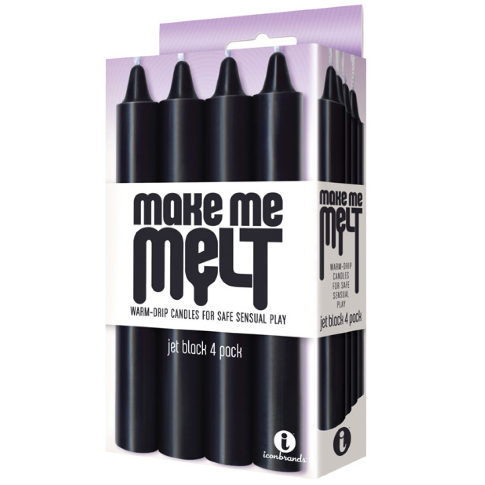 The 9's Make Me Melt Sensual Warm Drip Candles - Jet Black Pack of 4