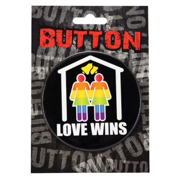 3" Button Female - Love Wins