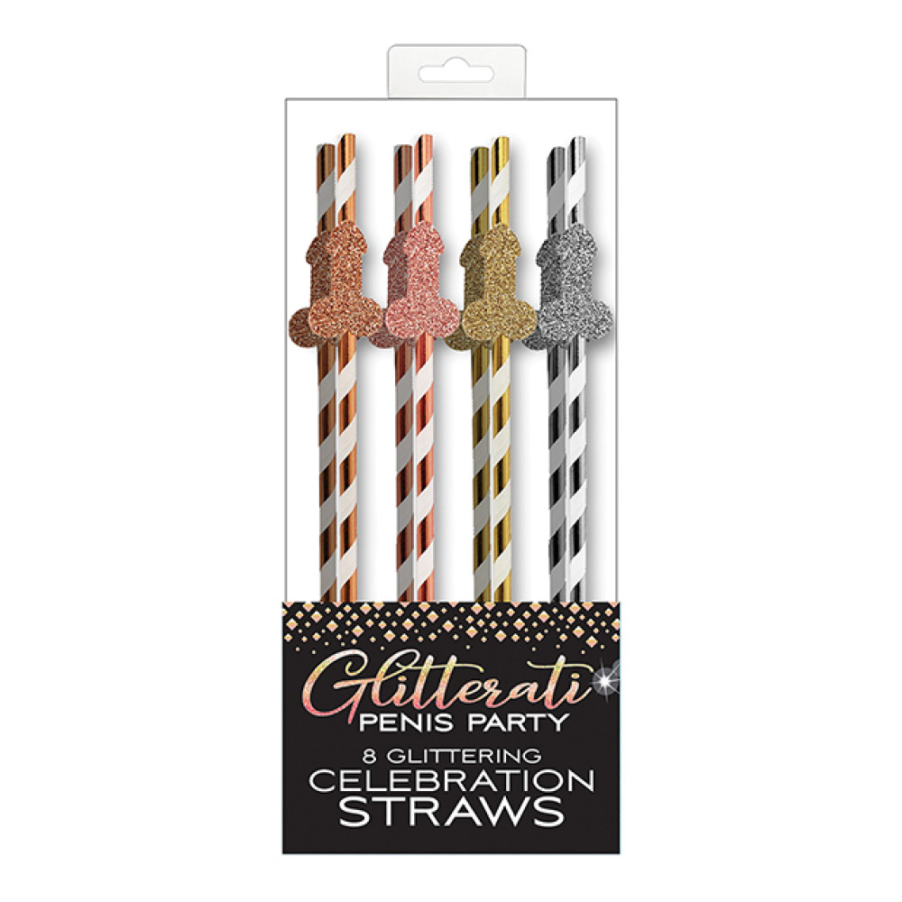 Glitterati Penis Party Straws - Pack of 8