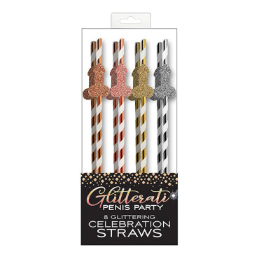 Glitterati Penis Party Straws - Pack of 8