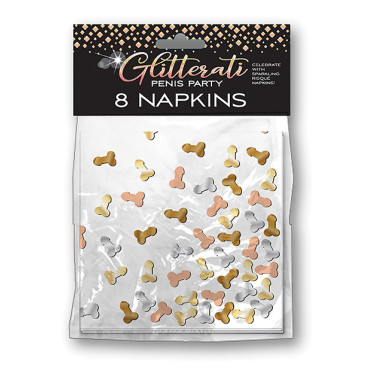 Glitterati Penis Party Napkins - Pack of 8
