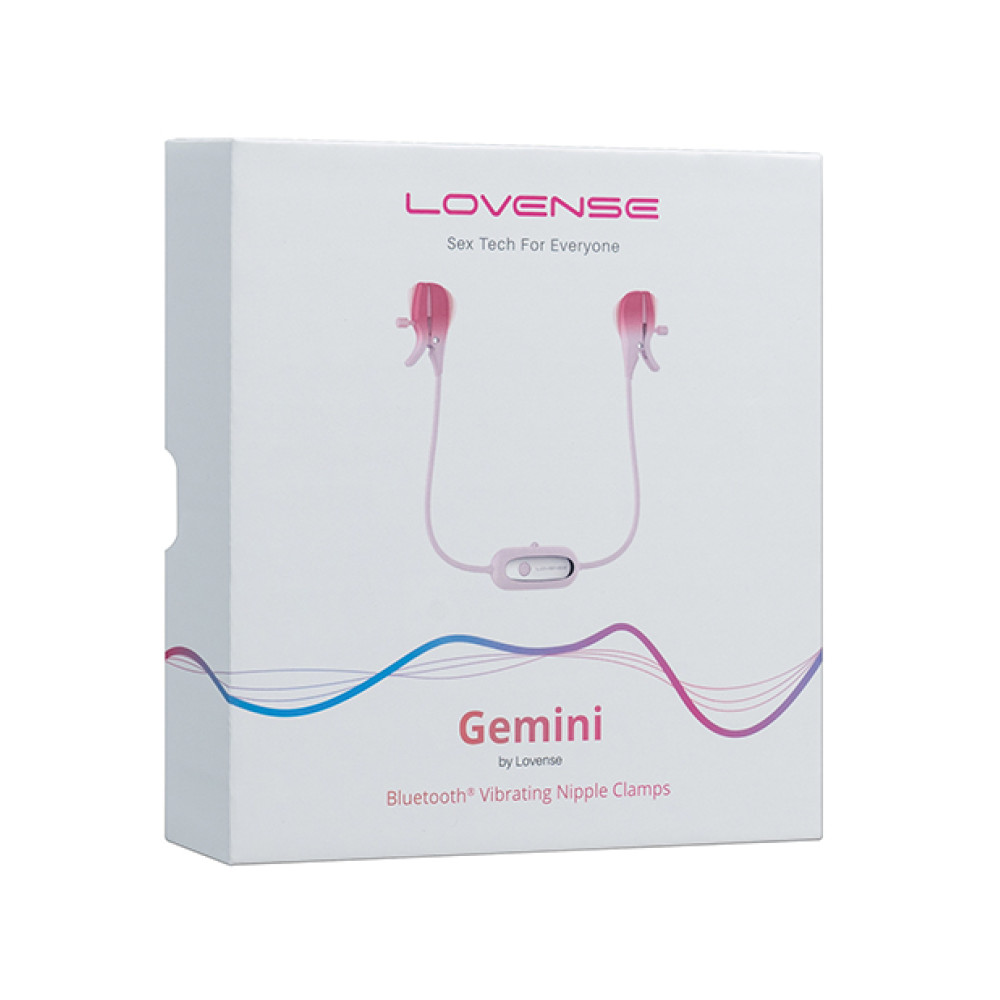 Lovense Gemini Vibrating Nipple Clamps - Pink