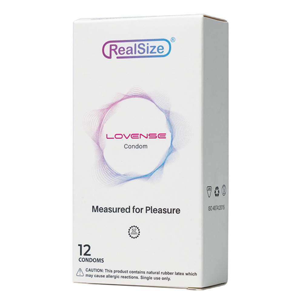 Lovense RealSize 52mm Condoms - Box of 12