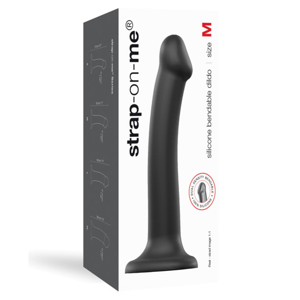 Strap On Me Silicone Bendable Dildo Medium - Black