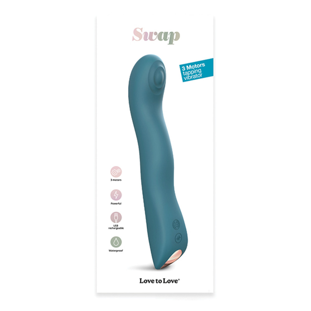 Love to Love Swap Tapping Vibrator - Teal Me