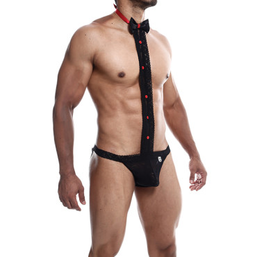 Male Basics Tuxedo Lace Jockstrap Black L/XL