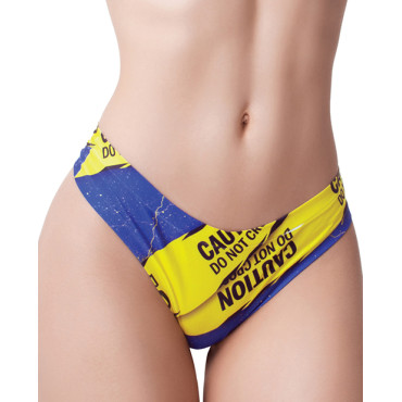 Mememe Urban Geeks Caution Printed Thong XL