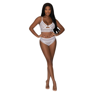 Modern Romance Bralette & Cheeky Hipster White S/M