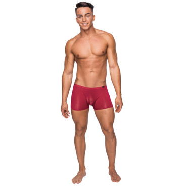 Seamless Sleek Short w/Sheer Pouch Red MD