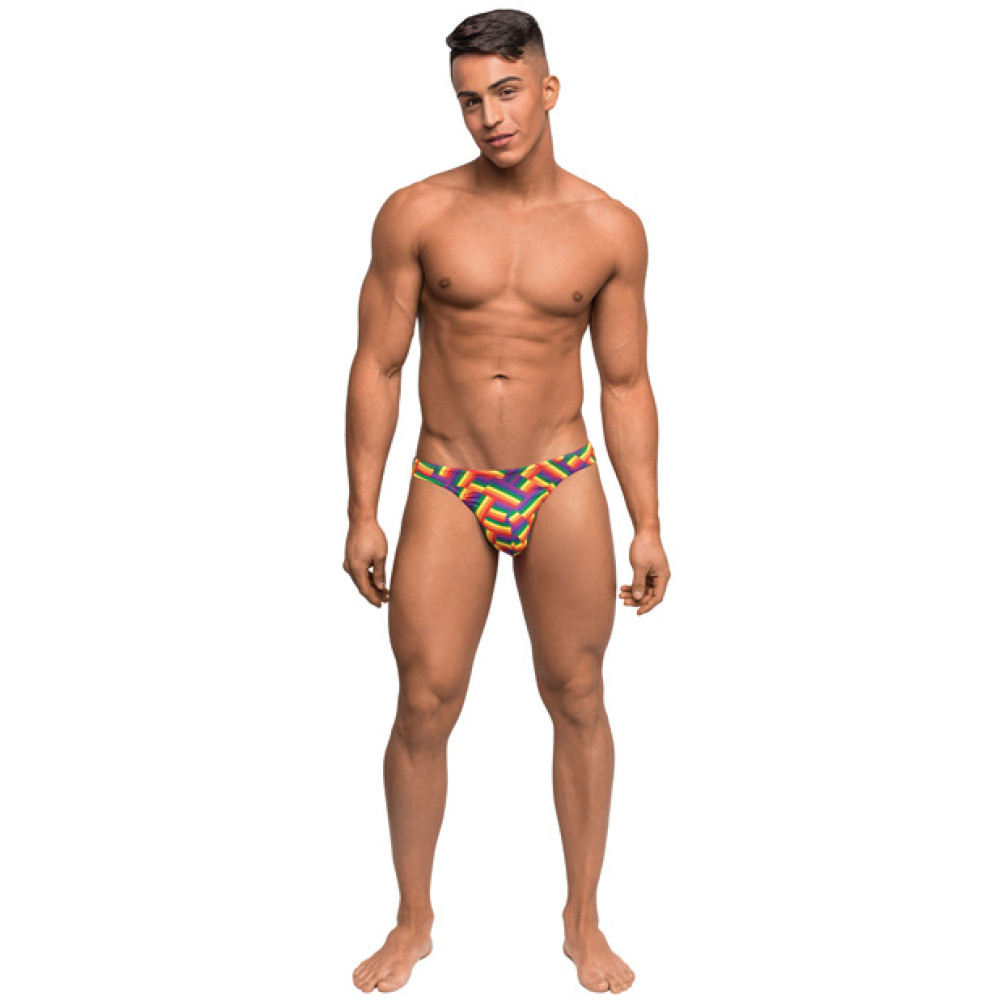 Pride Fest Contoured Pouch Bong Thong Rainbow L/XL