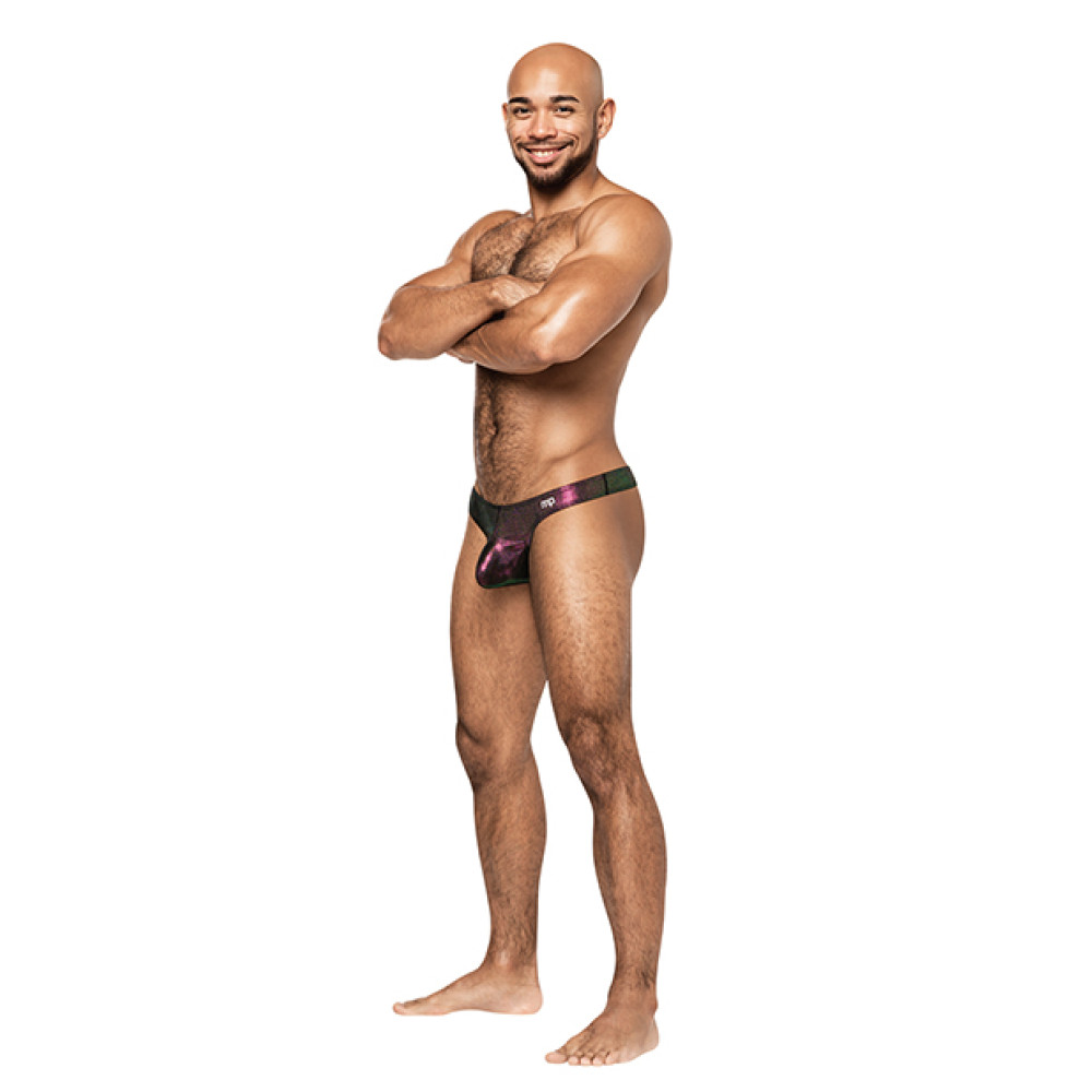Hocus Pocus Stretch Poly Spandex Uplift Bong Thong Purple L/XL
