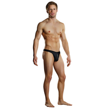 Male Power Zipper Thong Black S/M