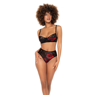 Underwire Bra Top & High Waisted Bottom Black L/XL
