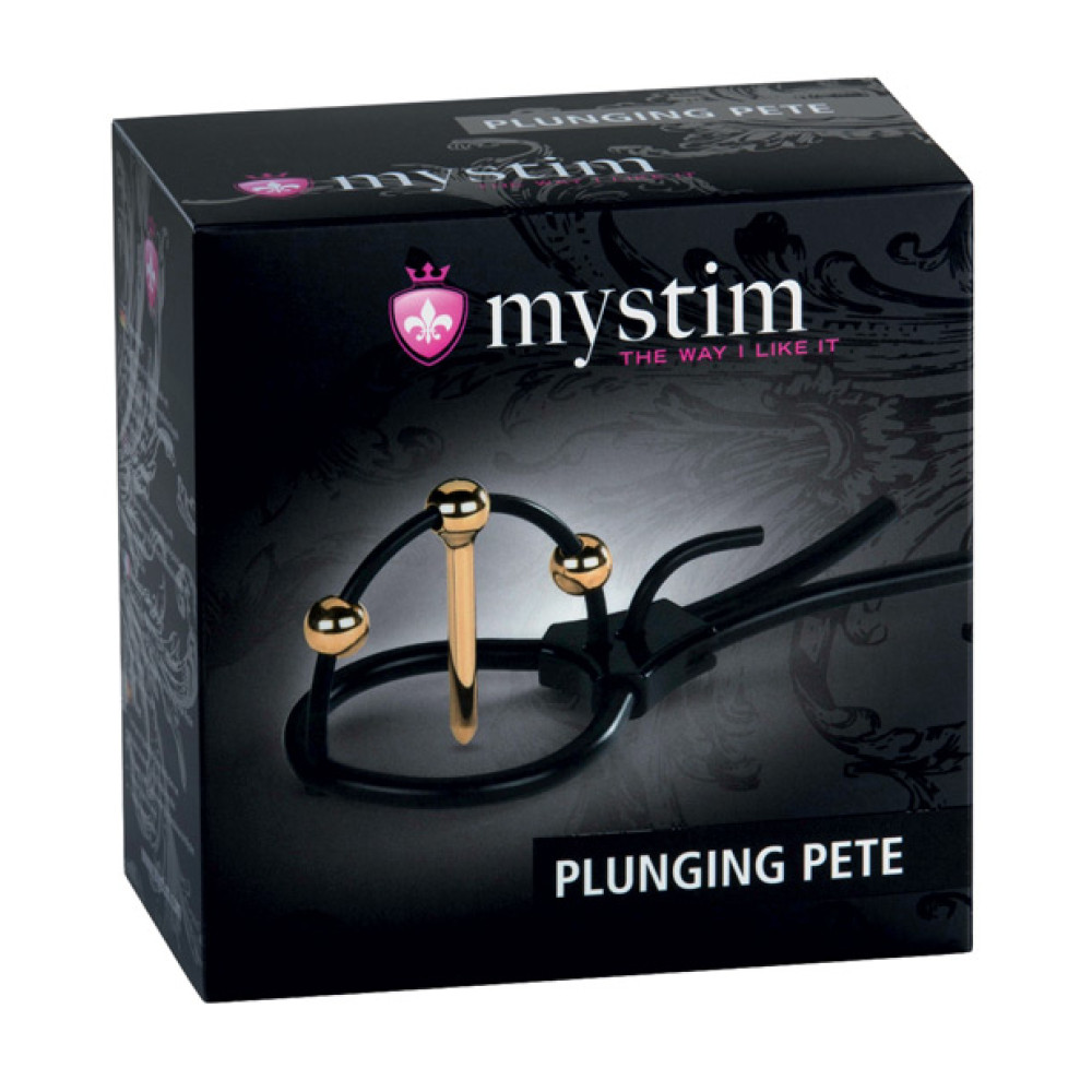 Mystim Plunging Pete w/Corona Strap & Urethral Sound - Black/Gold