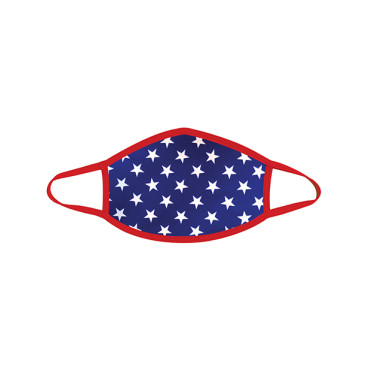 Neva Nude Murica USA Blue Star Mask w/100% Cotton Liner Red MD