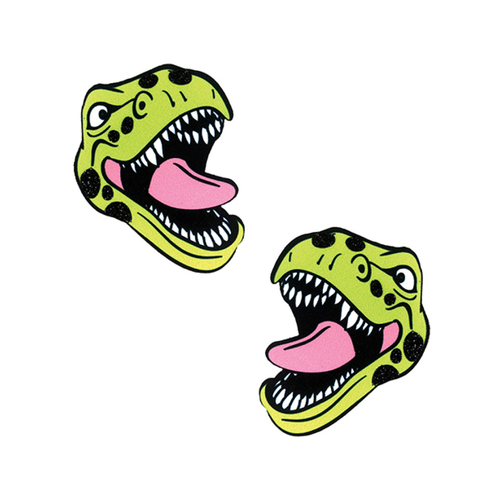 Neva Nude Black Light  Dinosaur Pasties - Green O/S