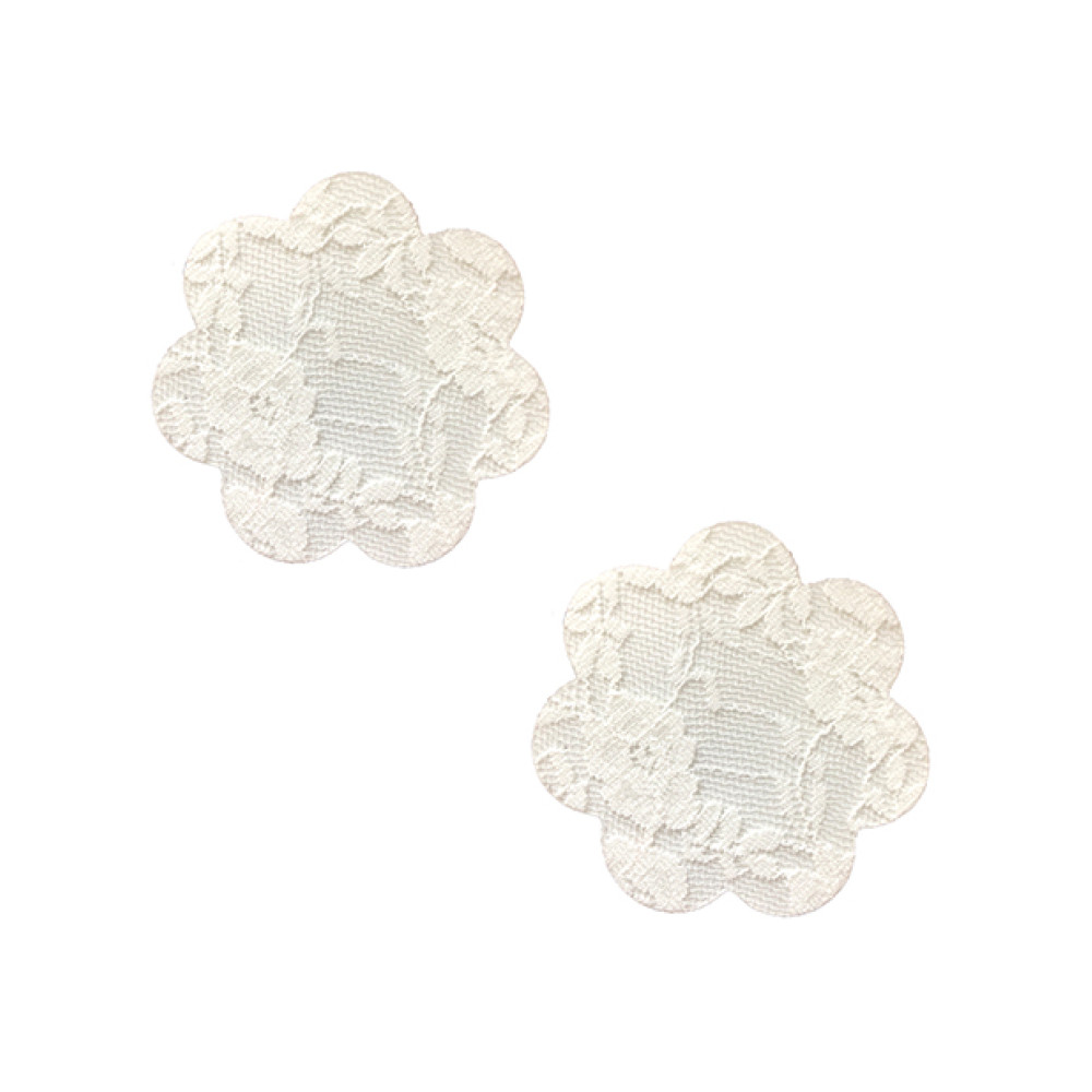 Neva Nude Lace Petal Flower Pasties - White O/S