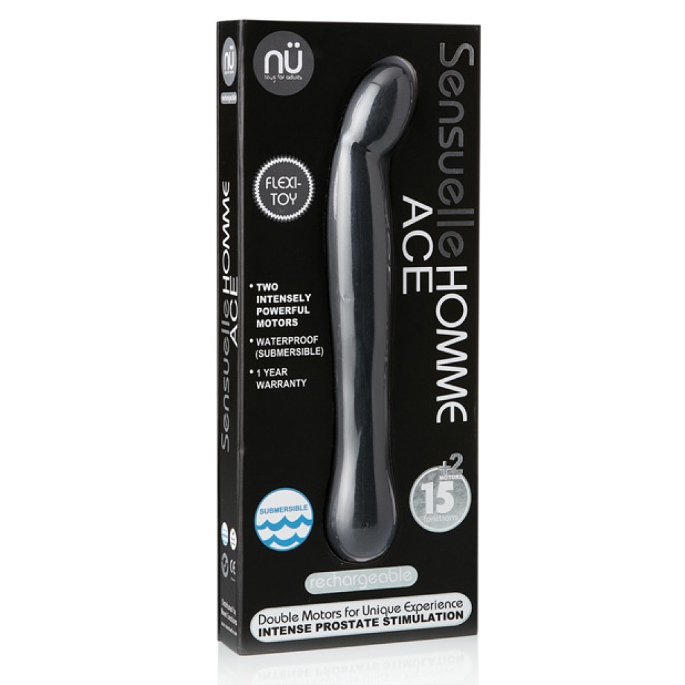 Nu Sensuelle Homme Ace Rechargeable Prostate Massager - Black Nu Sensuelle Homme Ace Rechargeable Prostate Massager - Black